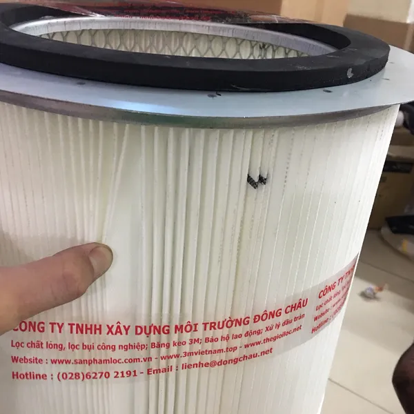 Phin lõi lọc bụi giấy nhụa PE có vành