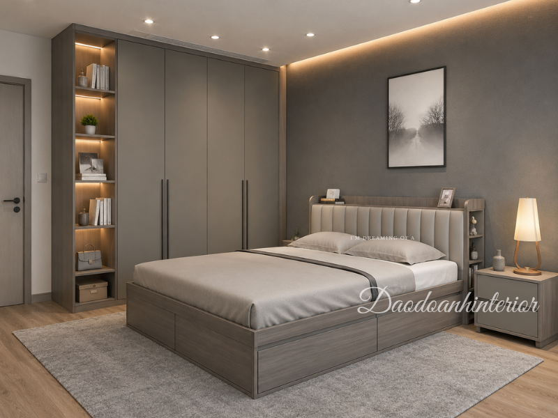 Giường ngủ MDF GNHK2028 Giường ngủ MDF GNHK2028