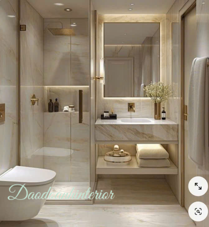 Bàn trang điểm trong phòng tắm Bàn trang điểm trong phòng tắm