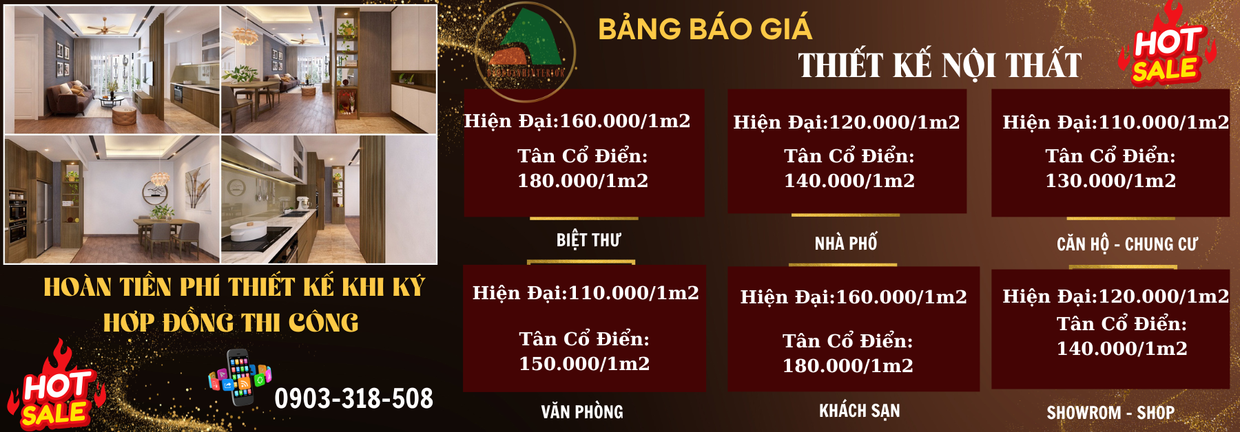 Bảng giá thiết kế nội thất Bảng giá thiết kế nội thất