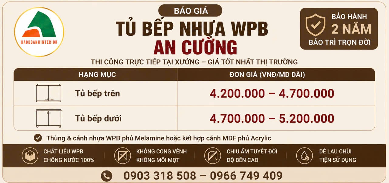 Báo Giá Tủ Bếp Nhựa WPB An Cường Báo Giá Tủ Bếp Nhựa WPB An Cường