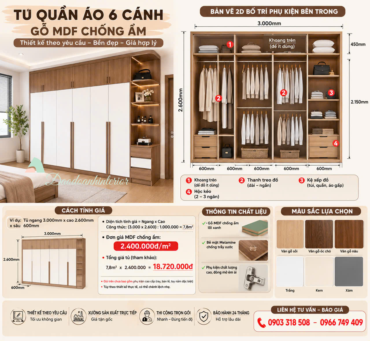 Cách tính giá tủ áo mdf chống ẩm Cách tính giá tủ áo mdf chống ẩm