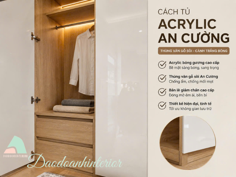 Cánh tủ quần áo acrylic An Cường Cánh tủ quần áo acrylic An Cường