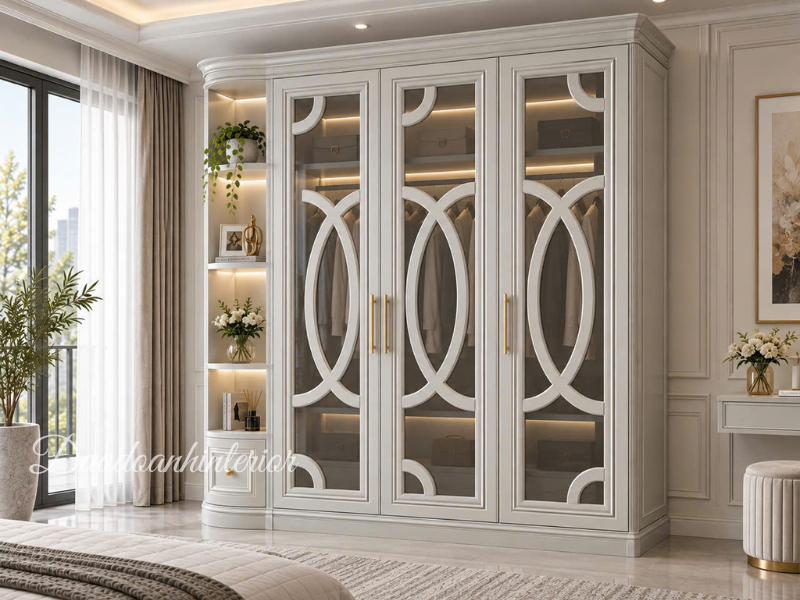 Đóng tủ quần áo tân cổ điển theo kích thước Đóng tủ quần áo tân cổ điển theo kích thước