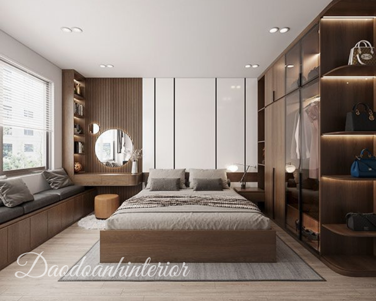Giường MDF phối tủ quần áo gỗ công nghiệp Giường MDF phối tủ quần áo gỗ công nghiệp