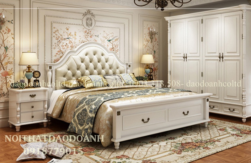 Bộ giường tủ phong cách tân cổ điển Bộ giường tủ phong cách tân cổ điển