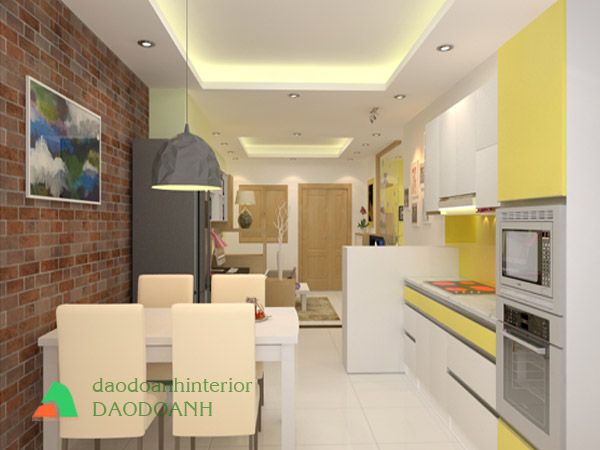 Tủ bếp Acrylic - phối 2 màu Vàng tươi ,trắng  Tủ bếp Acrylic - phối 2 màu Vàng tươi ,trắng