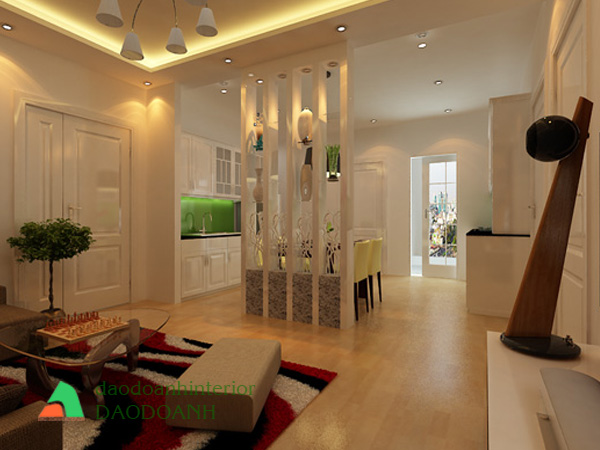 Lam trang trí ngăn giữa phòng khách và bếp Lam trang trí ngăn giữa phòng khách và bếp