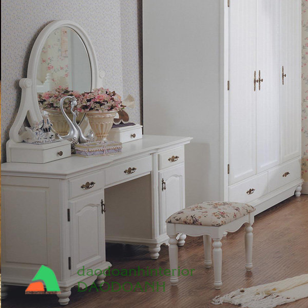 Bàn phấn trang điểm màu trắng BPDD17 Bàn phấn trang điểm màu trắng BPDD17