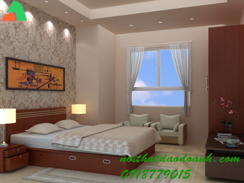 Giường ngủ 3 hộc kéo tiện dụng GNDD10A , gỗ ghép venner Xoan Đào Giường ngủ 3 hộc kéo tiện dụng GNDD10A , gỗ ghép venner Xoan Đào