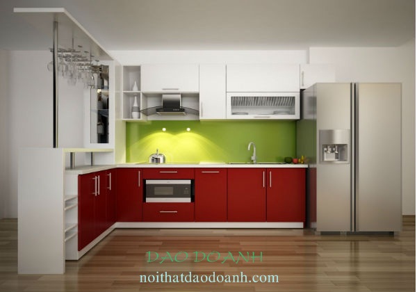 Tủ bếp gỗ ghép TBDD1501 Tủ bếp gỗ ghép TBDD1501