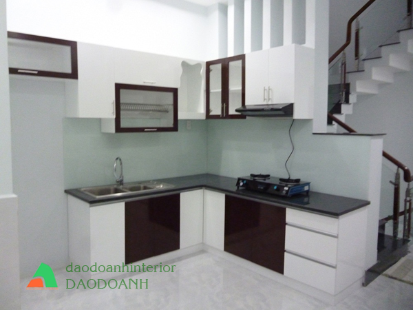 Tủ bếp gỗ tự nhiên ghép thanh Nhà Chị Đào ,Q.Bình Tân Tủ bếp gỗ tự nhiên ghép thanh Nhà Chị Đào ,Q.Bình Tân