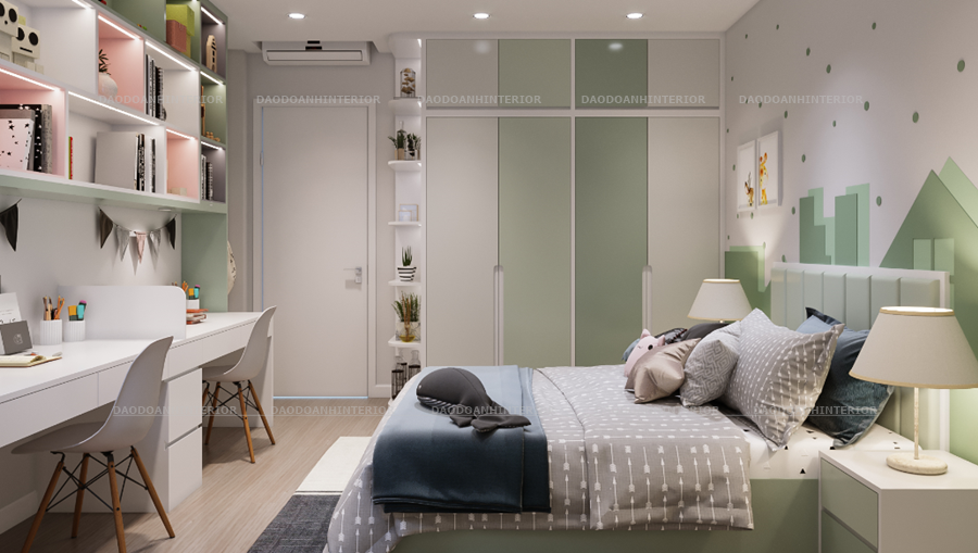 Tủ quần áo gỗ công nghiệp - MDF sơn PU màu trắng xanh  Tủ quần áo gỗ công nghiệp - MDF sơn PU màu trắng xanh