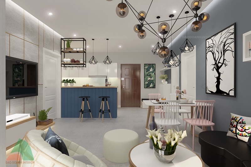Hoàn thiện thiết kế nội thất chung cư với không gian mở Hoàn thiện thiết kế nội thất chung cư với không gian mở
