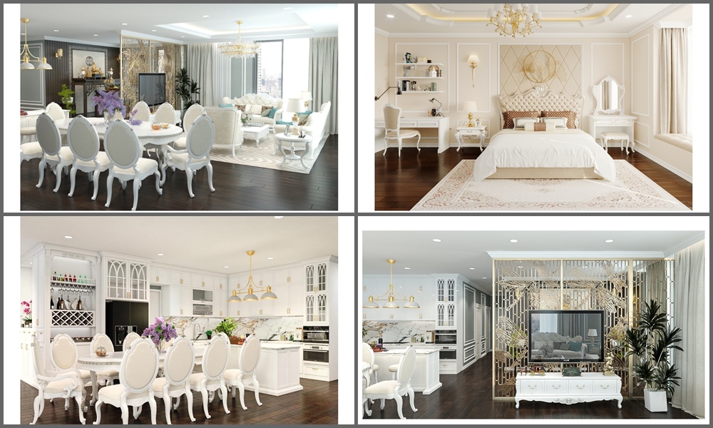 Thiết kế thi công nội thất nhà phố tân cổ điển cao cấp Thiết kế thi công nội thất nhà phố tân cổ điển cao cấp