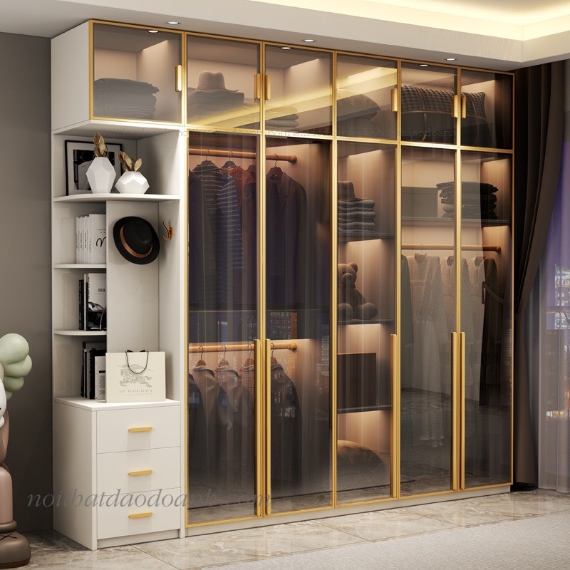 Tủ áo cánh kính với khung tủ gỗ An Cường  Tủ áo cánh kính với khung tủ gỗ An Cường