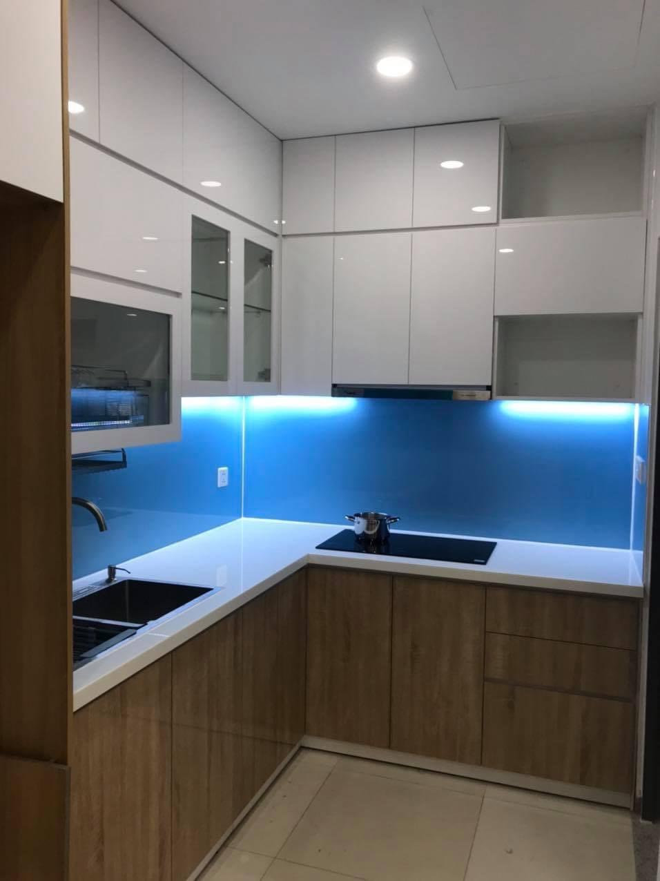 Hình ảnh thực tế tủ bếp MDF Melamine phối MDF phủ Acrylic Hình ảnh thực tế tủ bếp MDF Melamine phối MDF phủ Acrylic