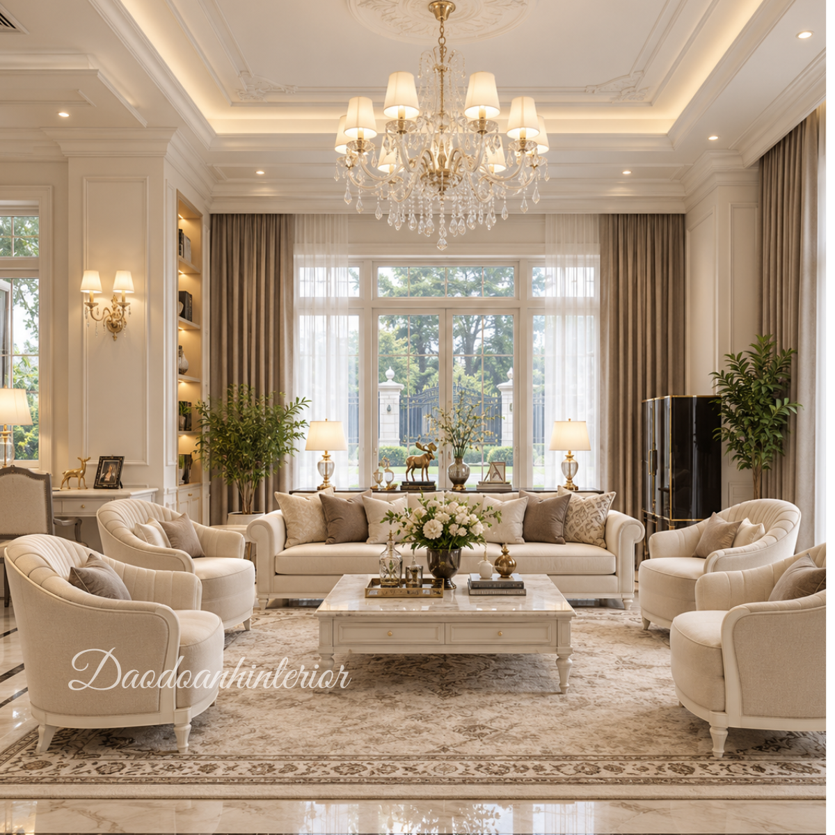 Nội Thất Phòng Khách Tân Cổ Điển Nhà Phố