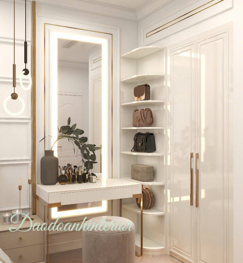 Tab đầu giường tone màu kem – vàng champagne nhẹ nhàng Tab đầu giường tone màu kem – vàng champagne nhẹ nhàng