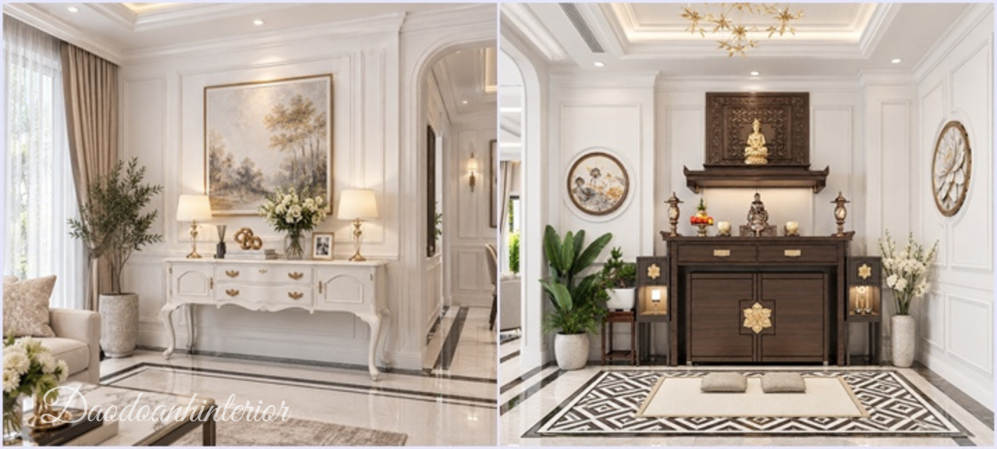 Thi công bàn consol trang trí và kệ tủ thờ, vách phòng thờ trang trí Thi công bàn consol trang trí và kệ tủ thờ, vách phòng thờ trang trí