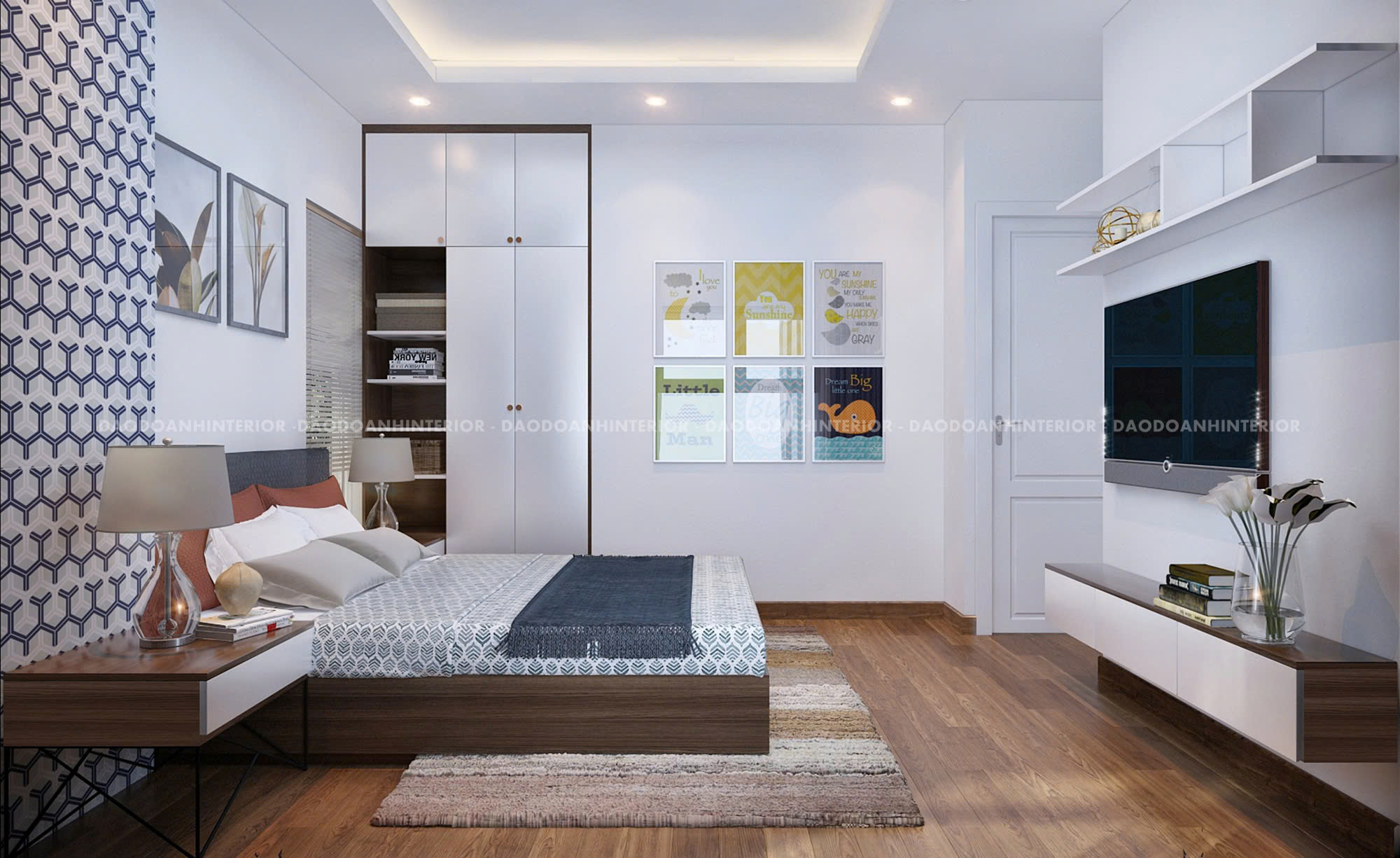 Thiết kế nội thất phòng ngủ chung cư hiện đại Thiết kế nội thất phòng ngủ chung cư hiện đại