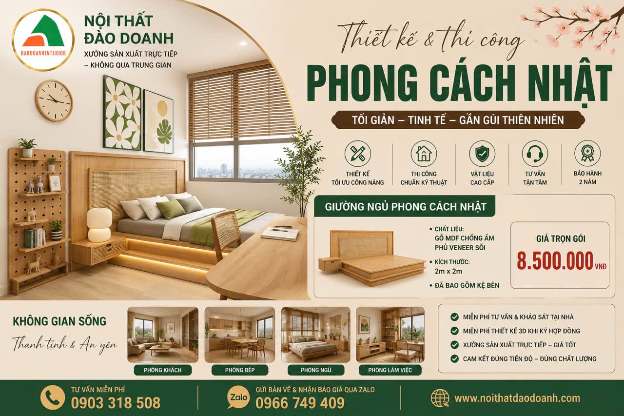 Thiết kế thi công nội thất phong cách Nhật Bản Thiết kế thi công nội thất phong cách Nhật Bản