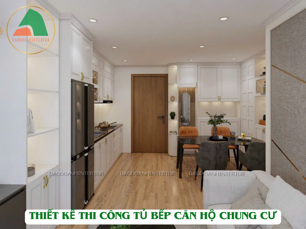 Thiết kế thi công tủ bếp căn hộ chung cư Thiết kế thi công tủ bếp căn hộ chung cư