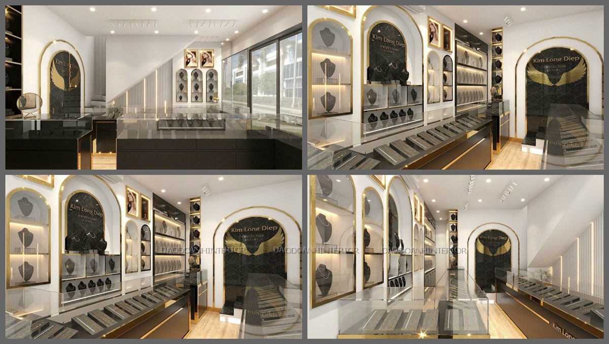 Thiết kế thi công nội thất trọn gói showroom trang sức Thiết kế thi công nội thất trọn gói showroom trang sức
