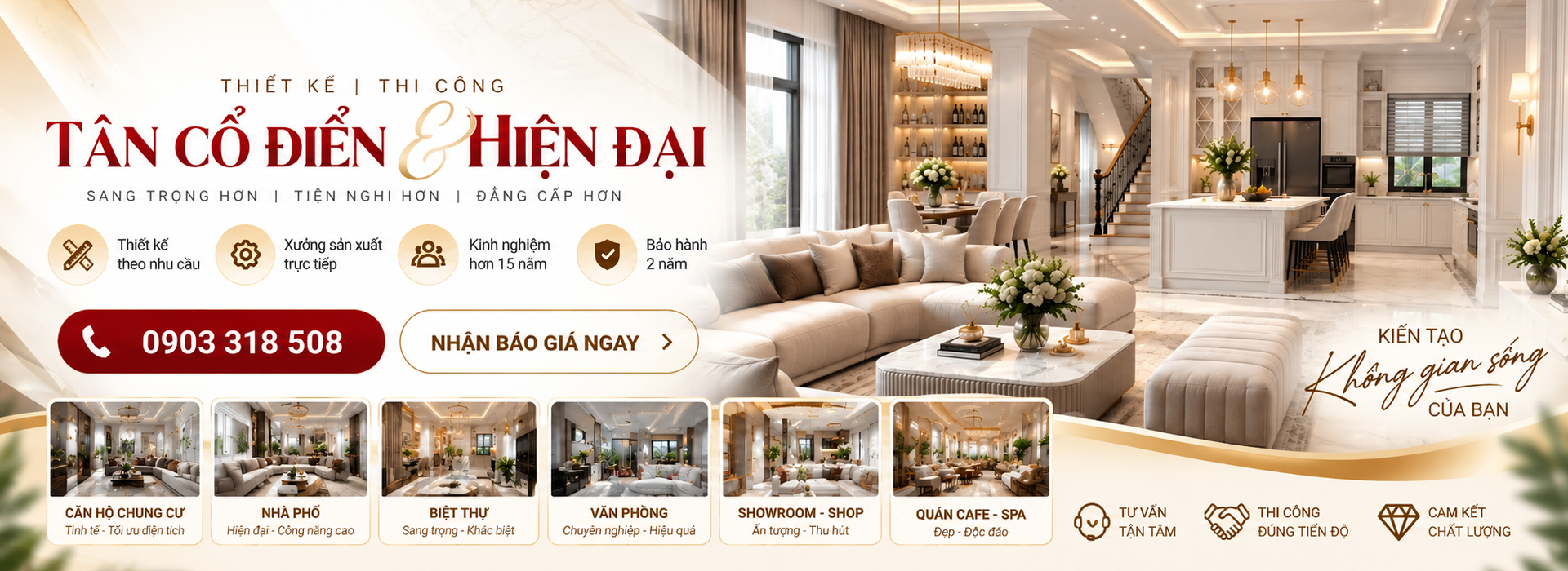 Thiết kế nội thất tân cổ điển và hiện đại