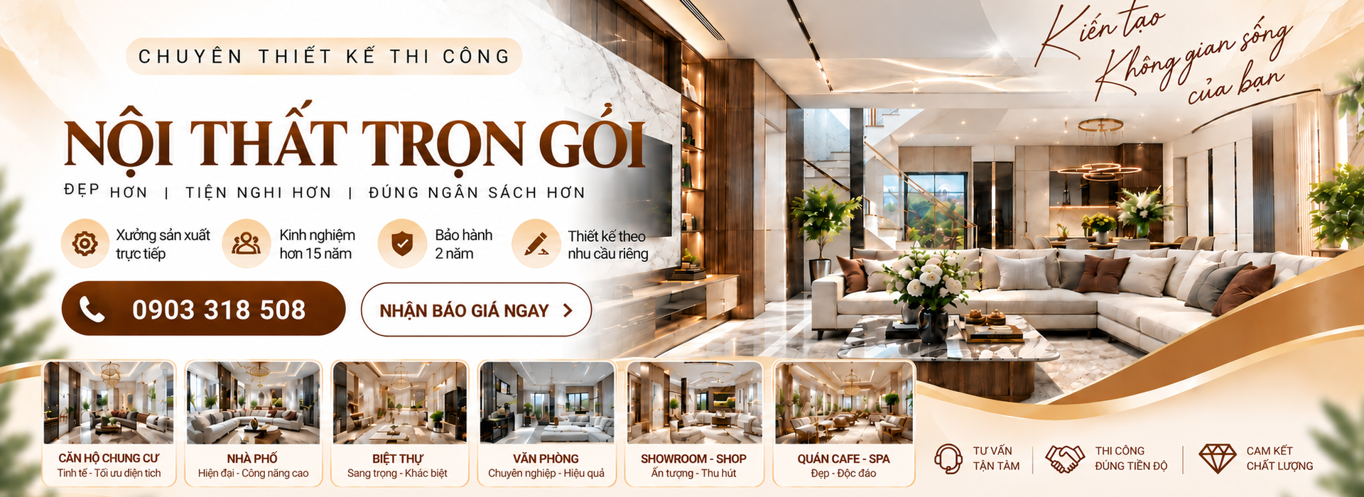 Thiết kế thi công nội thất trọn gói chuyên nghiệp tại TP.HCM