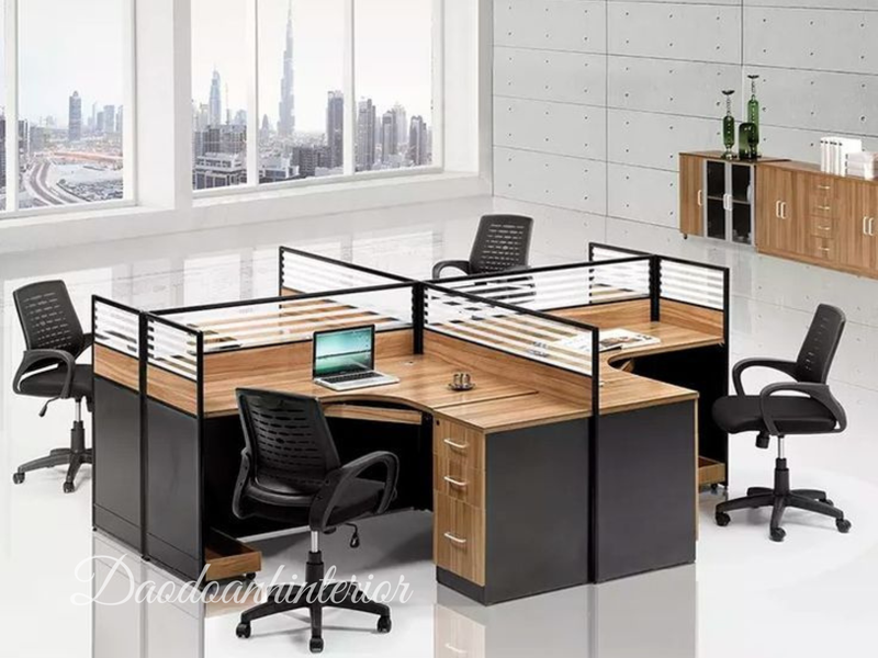 Bàn Làm Việc Nhóm 4 Người – 3 Mẫu Đẹp, Tiện Dụng Cho Văn Phòng