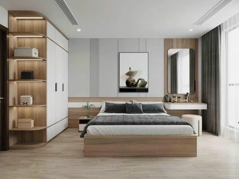 Bộ phòng ngủ đẹp BPN824 chất liệu MDF chống ẩm gỗ An Cường