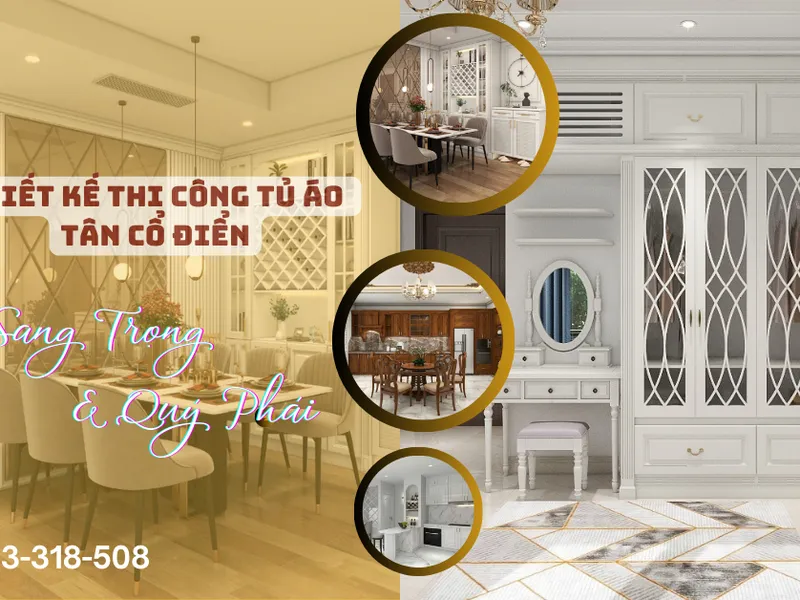 Thiết Kế và Thi Công Tủ Áo Tân Cổ Điển – Nét Sang Trọng Tại Nội Thất Đào Doanh