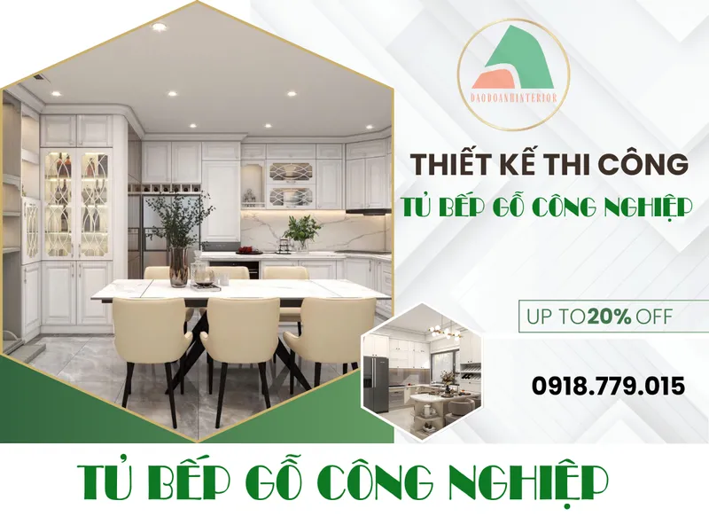 Giá Thiết Kế Thi Công Tủ Bếp Gỗ Công Nghiệp Chi Tiết Nhất Năm 2025