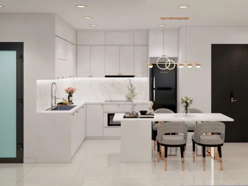 TỦ BẾP ACRYLIC TBDD1524 Nhà Anh Tài -Quận Bình Tân.