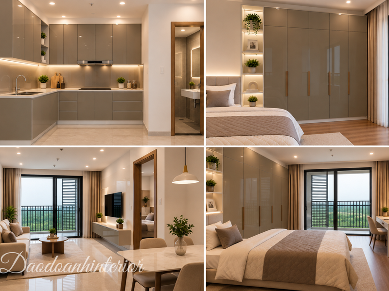 Tủ quần áo Acrylic An Cường TA026-72 – 4 cánh kết hợp kệ trang trí