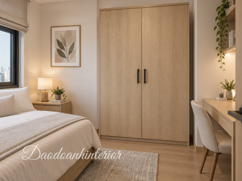 Tủ đựng quần áo bằng gỗ ép giá rẻ TADD35