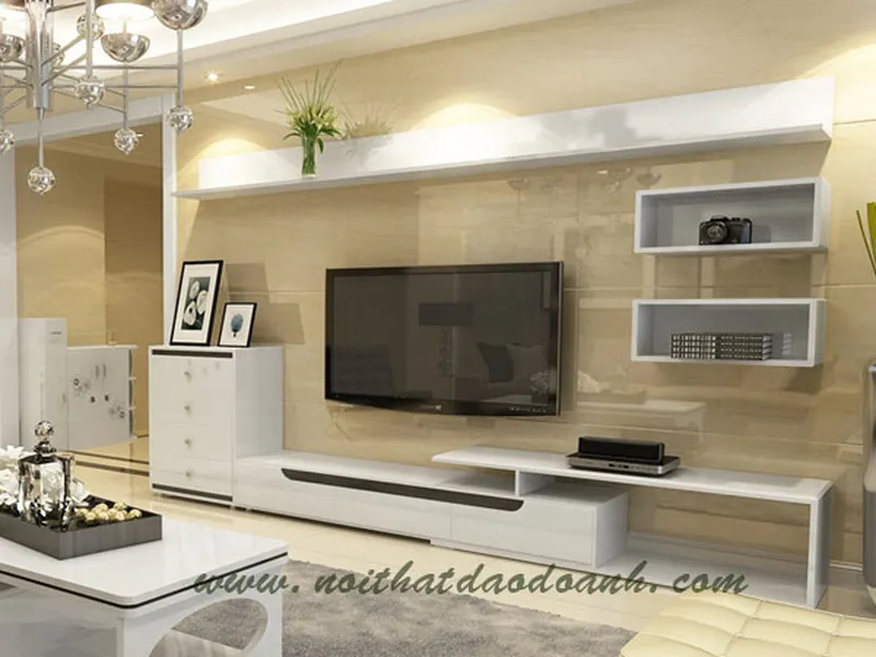 Kệ tivi giá rẻ MDF sơn PU KTV120