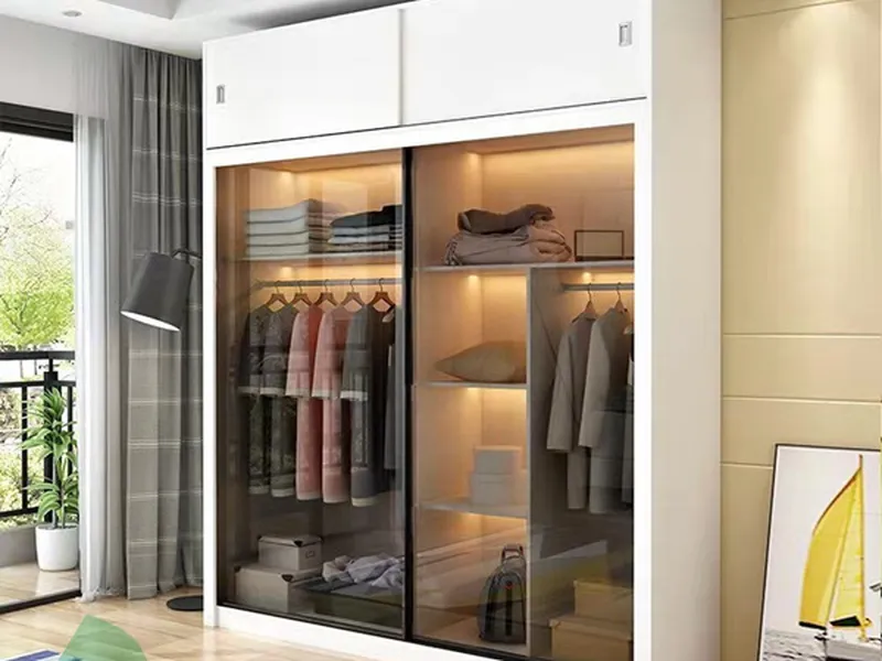 Tủ áo cửa trượt gỗ kính