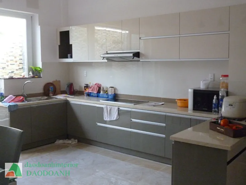 Tủ bếp gỗ Acrylic nhà Anh Lâm -Bình Chánh