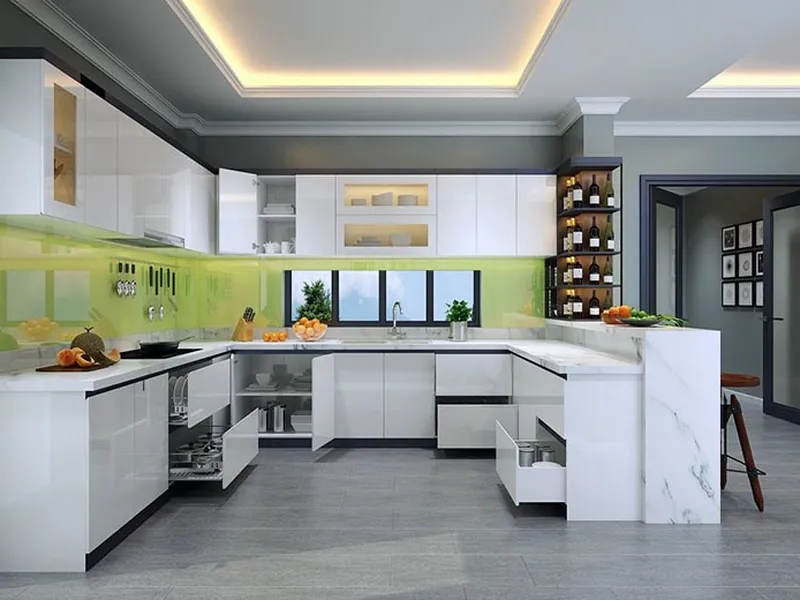 Thiết kế thi công tủ bếp gỗ Acrylic TBDD1705