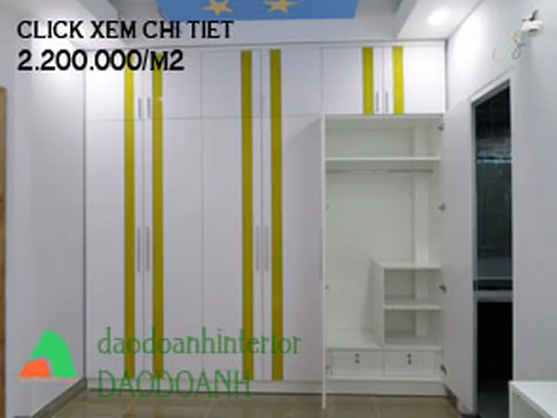 Tủ đựng quần áo 6 cánh gỗ công nghiệp MFC,TADD03