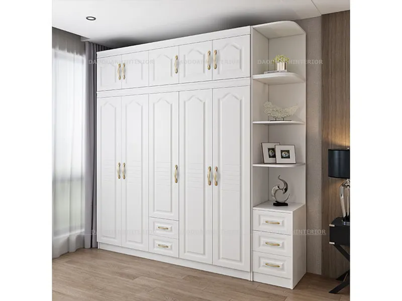 Tủ quần áo tân cổ điển màu trắng