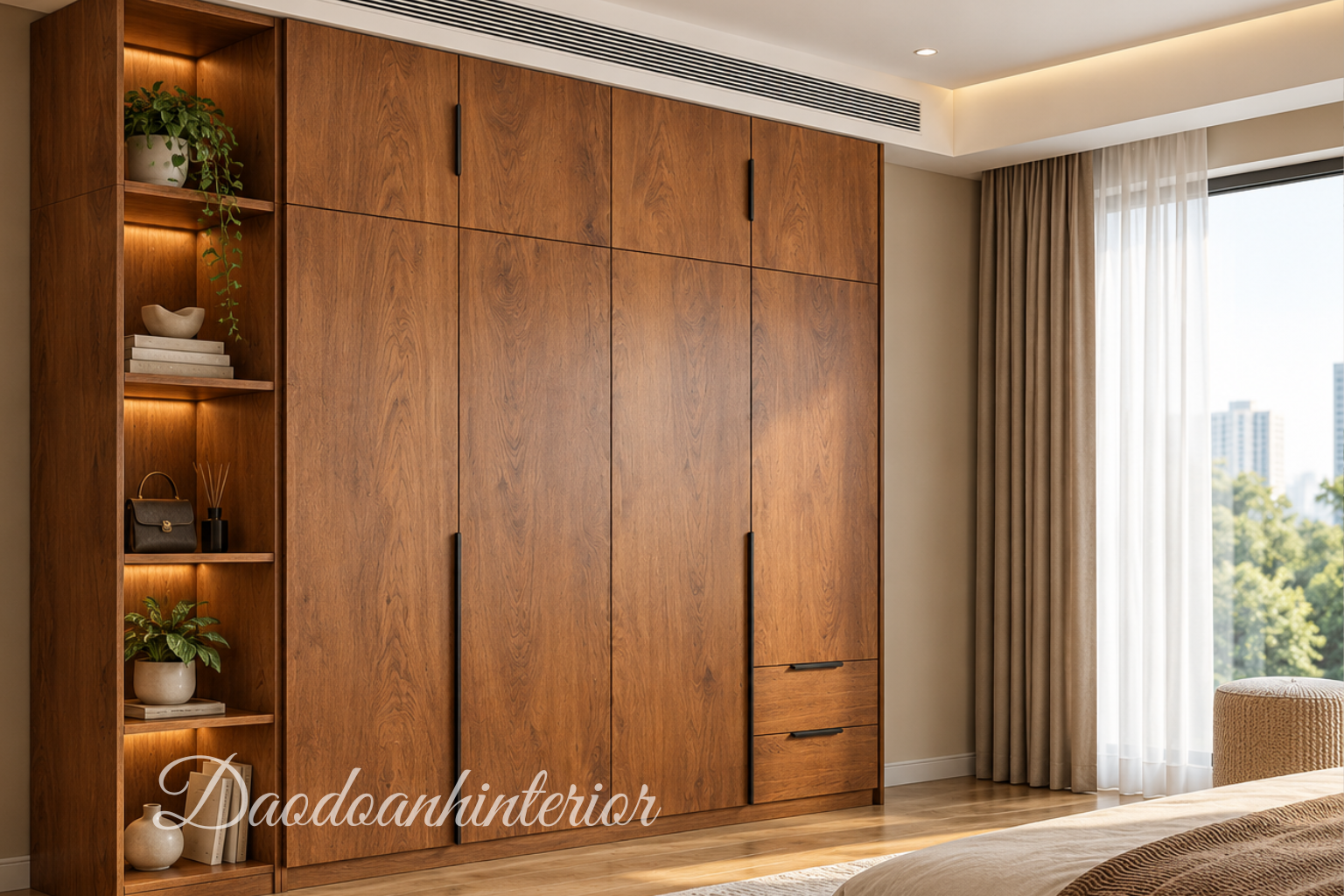 Tủ áo gỗ MFC 4 cánh cửa mở Tủ áo gỗ MFC 4 cánh cửa mở TADD38