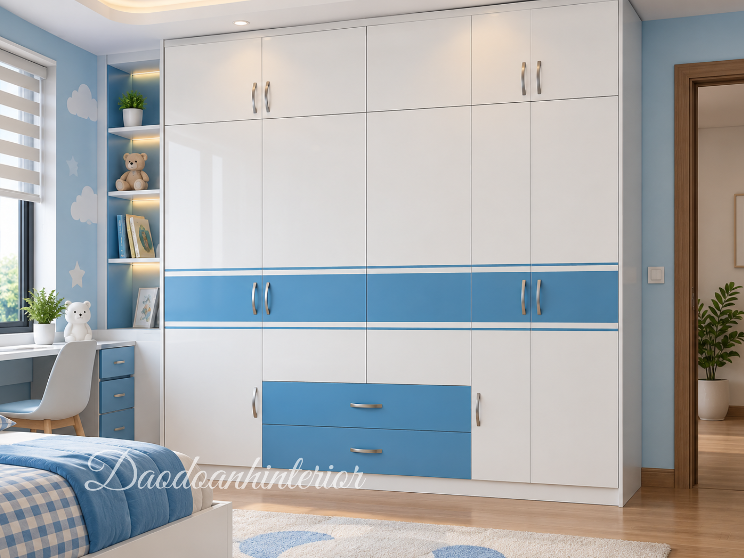 Tủ áo gỗ phòng bé trai TADD20