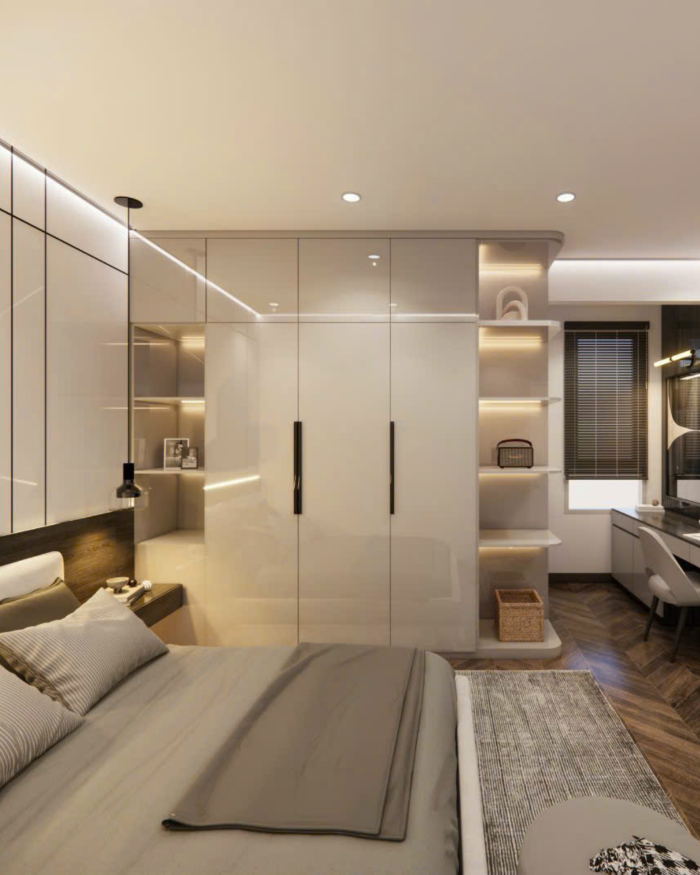 Tủ áo MDF phủ acrylic bóng gương Tủ áo MDF phủ acrylic bóng gương