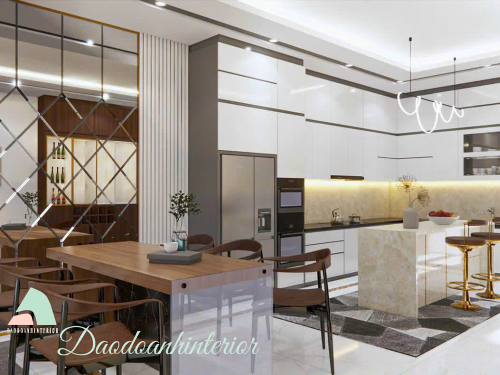 Tủ Bếp Acrylic An Cường – Tông Màu Trắng – Xám Hiện Đại Tủ Bếp Acrylic An Cường – Tông Màu Trắng – Xám Hiện Đại