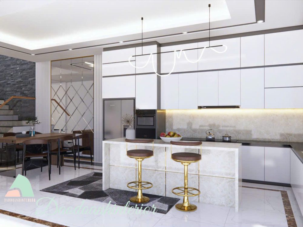 Tủ Bếp An Cường Acrylic Bóng Gương , Chữ L Kết Hợp Bàn Đảo Bếp Hiện Đại Tủ Bếp An Cường Acrylic Bóng Gương , Chữ L Kết Hợp Bàn Đảo Bếp Hiện Đại