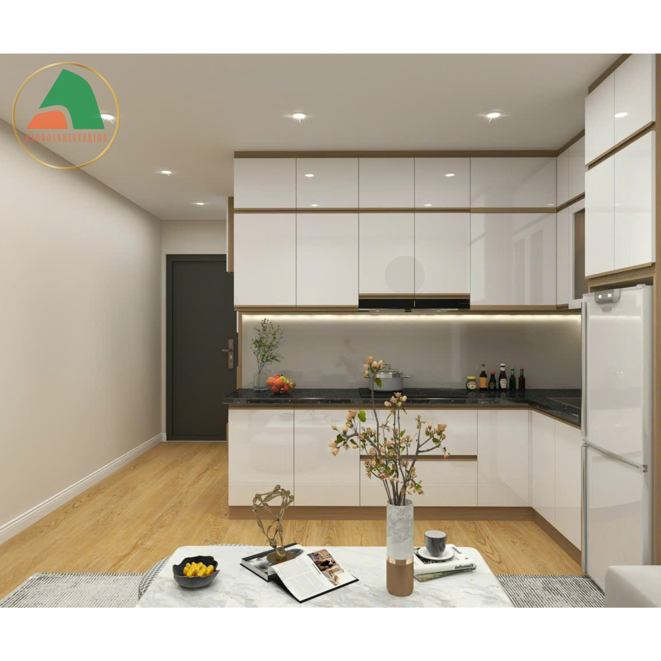 Tủ bếp acrylic cho nhà chung cư Tủ bếp acrylic cho nhà chung cư