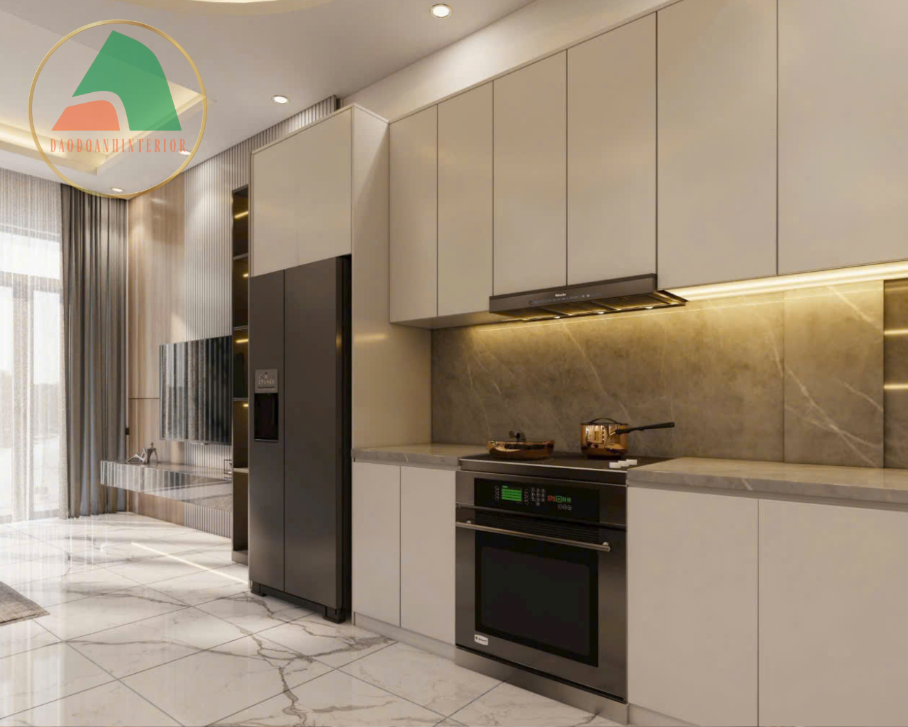 Tủ bếp acrylic cho không gian mở Tủ bếp acrylic cho không gian mở